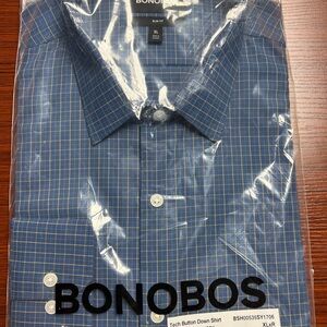 Bonobos Navy Plaid Casual Shirt